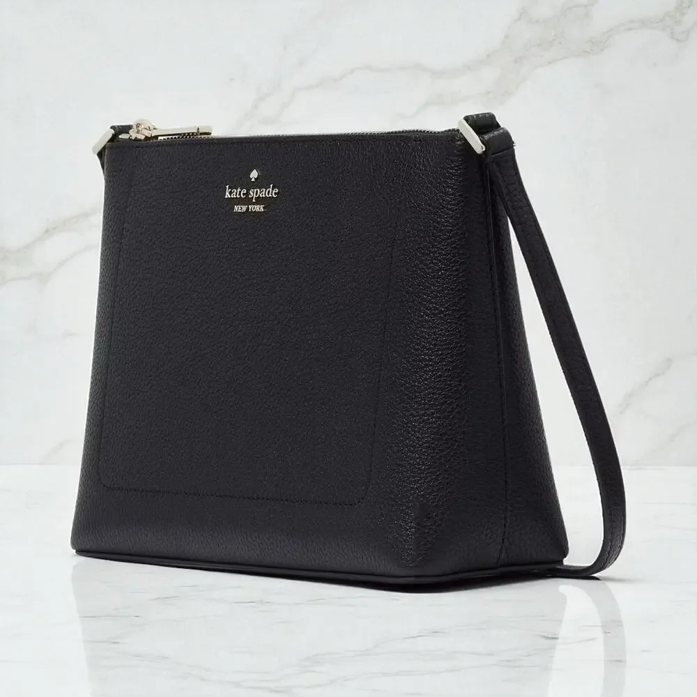 Kate Spade Leila Crossbody Purse in Black Pebbled Leather KG464